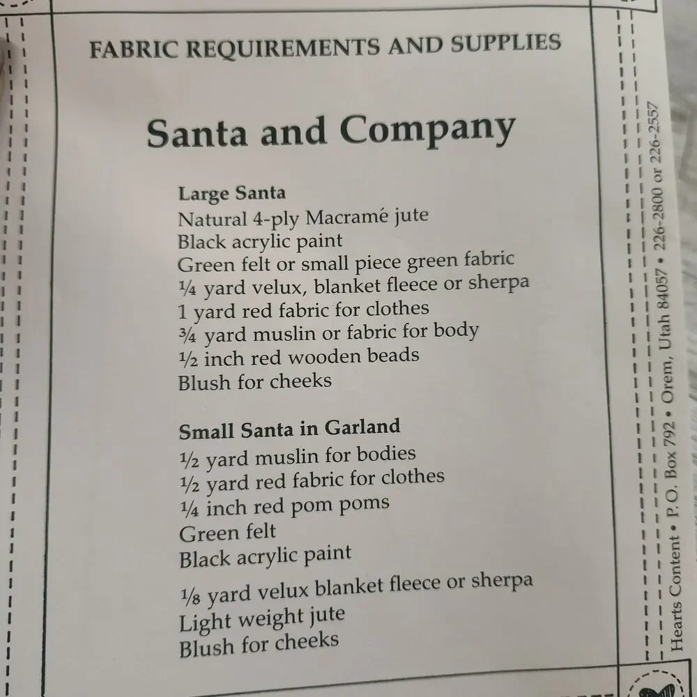 Santa and Company Doll Patterns 1987 Vintage  Hearts Content‎ Crafting Christmas